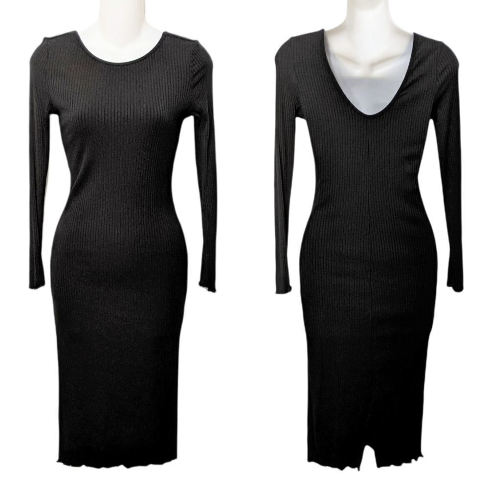 NWT COMUNE Julius Ribbed Bodycon Midi Dress S